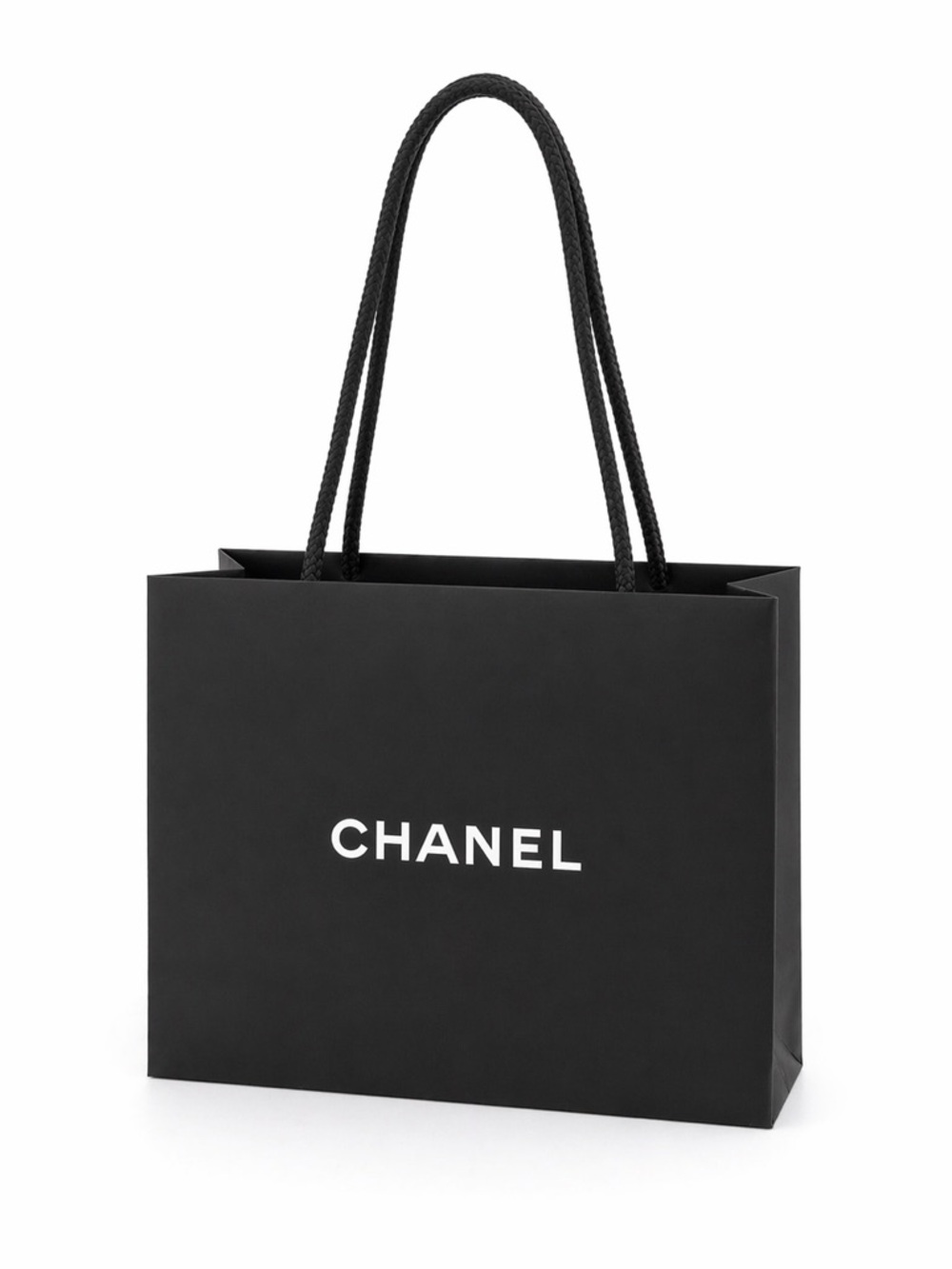 CHANEL Black and White Logo Gift Bag